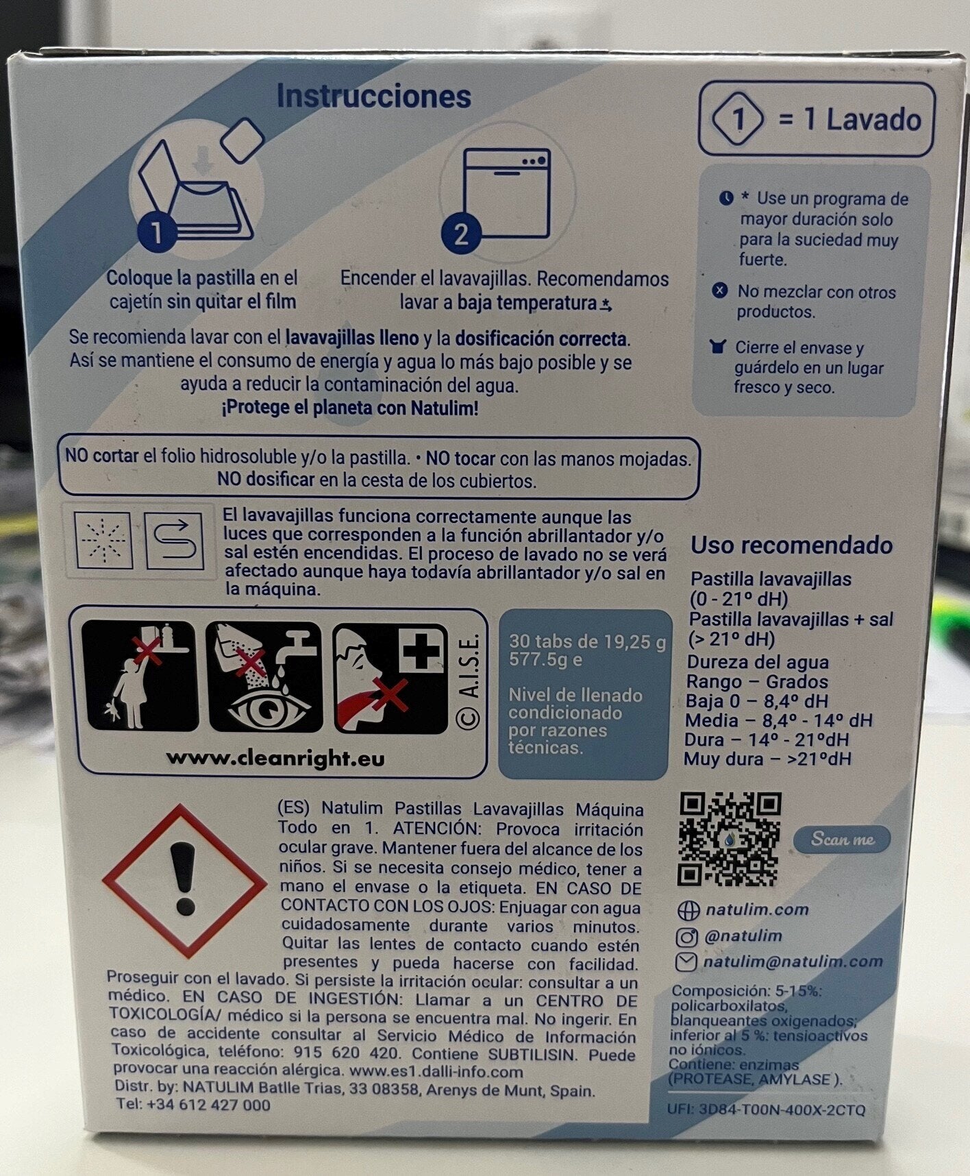 Lavavajillas ecológico 30 pastillas - Natulim