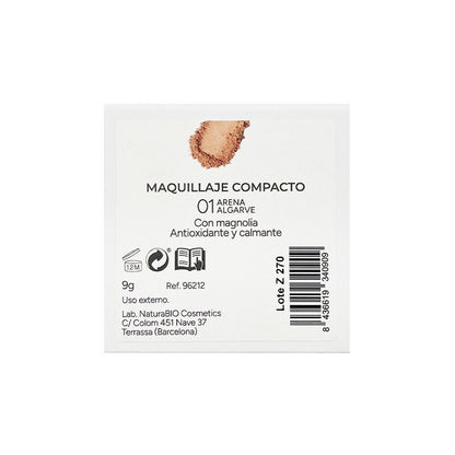 Maquillaje Compacto 01 Arena Algarve 9g - NaturaBIO Cosmetics