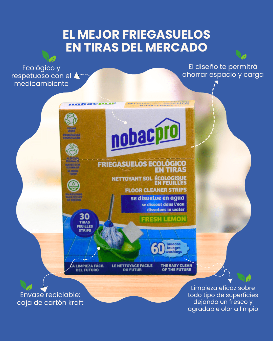 Friegasuelos en tiras ecológico 30 unidades - Nobacpro