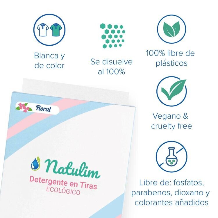 Detergente ecológico en tiras 40 uds - Natulim