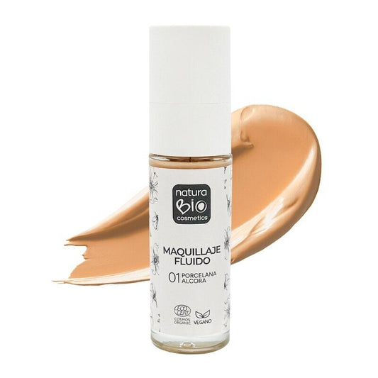 Maquillaje fluido 01 porcelana Alcora 30ml - NaturaBIO Cosmetics