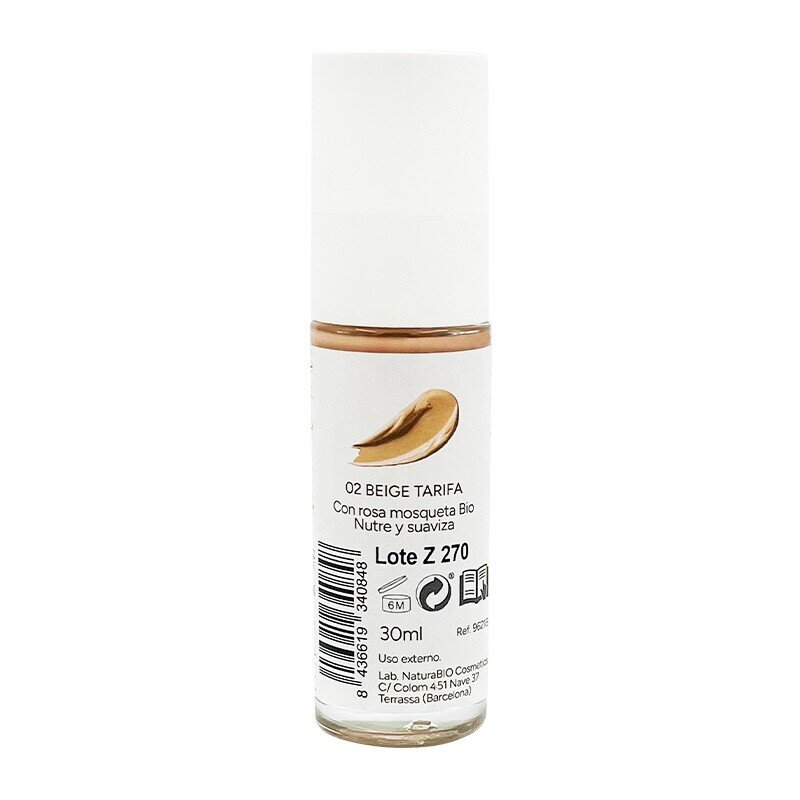 Maquillaje fluido 02 beige Tarifa 30ml - NaturaBIO Cosmetics