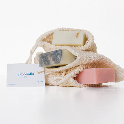 Bolsa Esponja de exfoliación suave para jabón