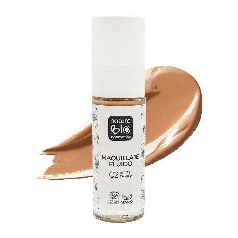 Maquillaje fluido 02 beige Tarifa 30ml - NaturaBIO Cosmetics